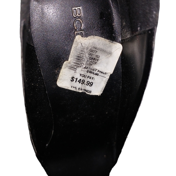 BCBG Black Sock Boot Silver Flared Heels size 9.5 - Picture 10 of 11